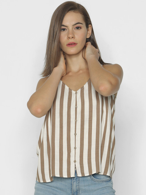 

ONLY Women White Striped Top