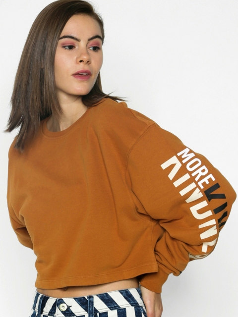 

ONLY Women Brown Printed Sweatshirt