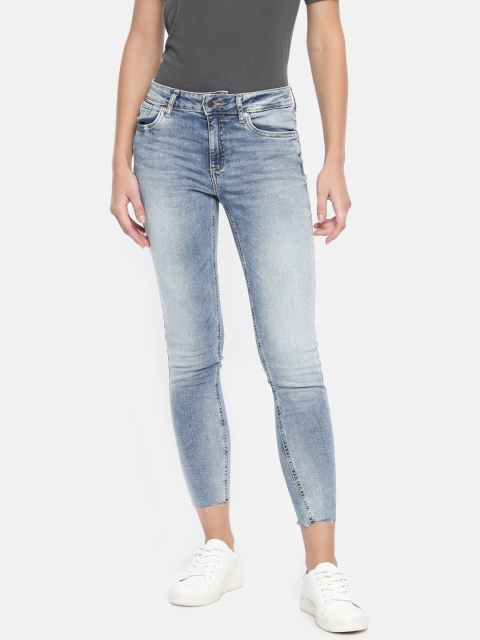 

ONLY Women Blue Carmen Skinny Fit Mid-Rise Clean Look Stretchable Jeans