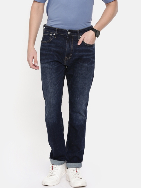 

Calvin Klein Jeans Men Blue Tapered Fit Mid-Rise Clean Look Stretchable Jeans