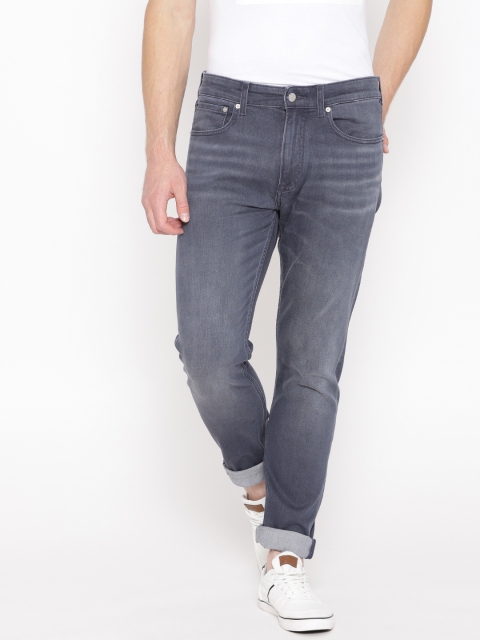 

Calvin Klein Jeans Men Grey Tapered Fit Mid-Rise Clean Look Stretchable Jeans