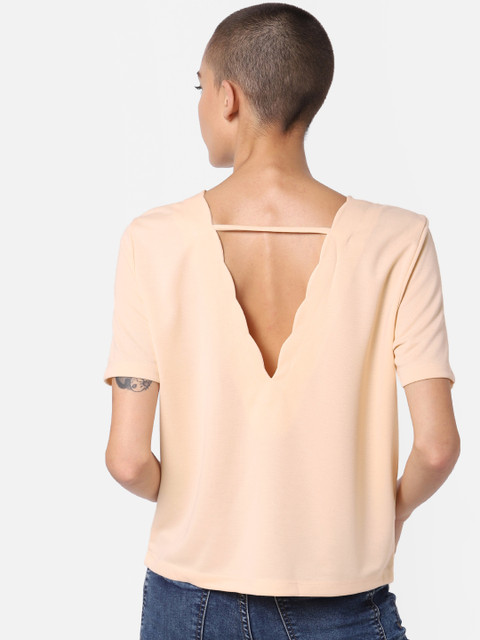 

ONLY Women Pink Solid Styled Back Top