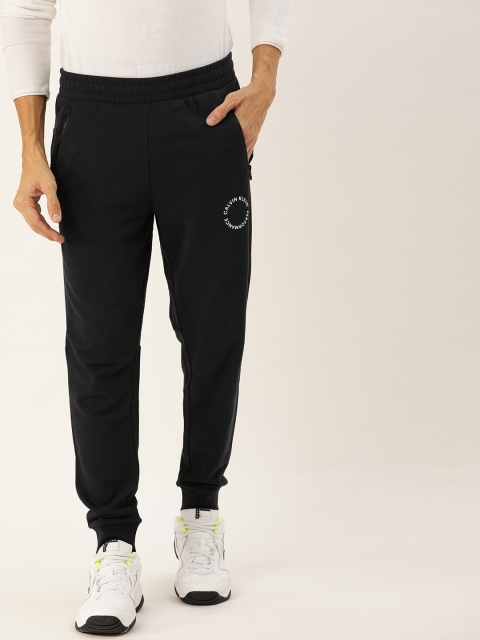 

Calvin Klein Jeans Men Black Solid Straight Fit Joggers with Printed Detail