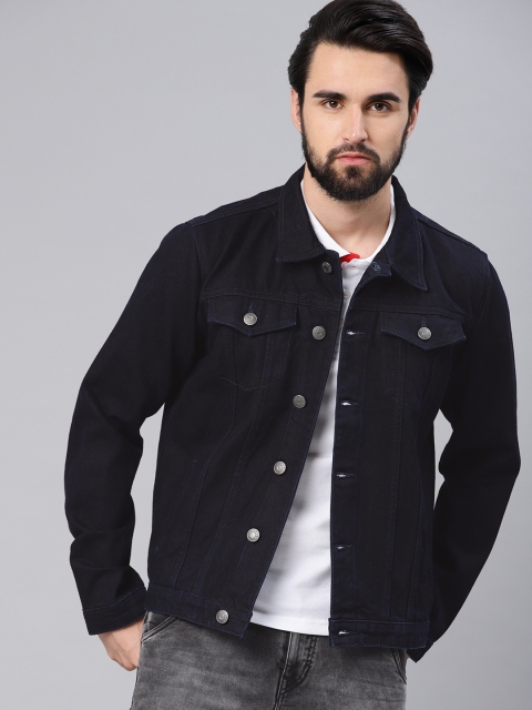 

American Crew Men Blue Solid Denim Jacket