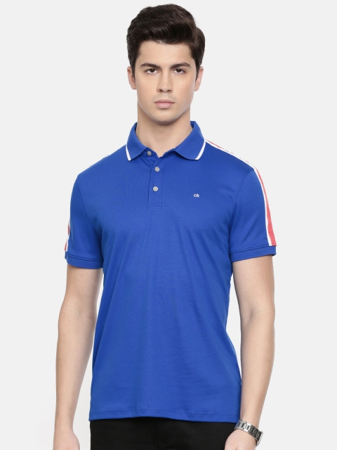 

Calvin Klein Jeans Men Blue Solid Polo Collar T-shirt