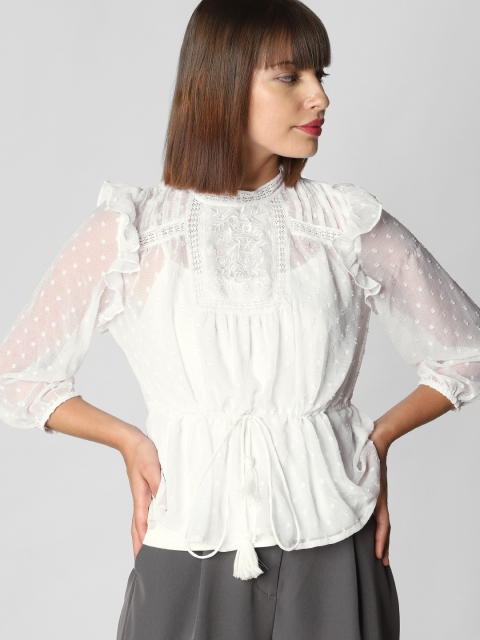 

Vero Moda Women White Self Design Top