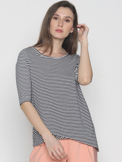 

Vero Moda Women Black & White Striped Top