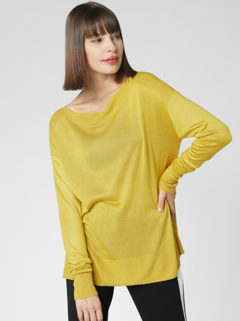 

Vero Moda Women Mustard Yellow Solid Sweater