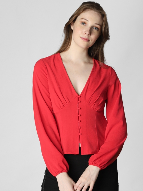 

Vero Moda Women Red Solid Top