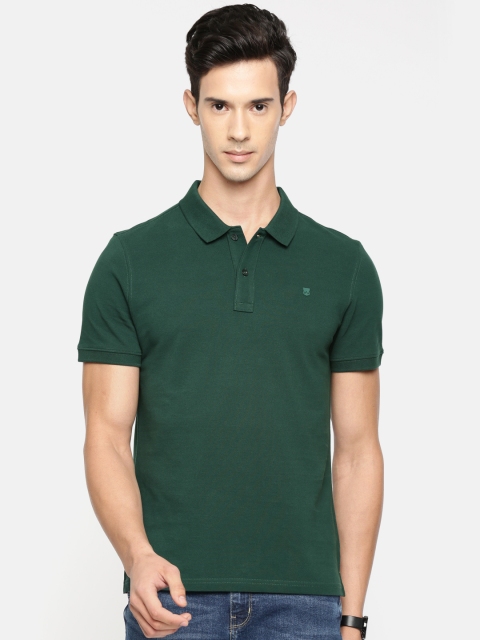 

Wrangler Men Olive Green Solid Polo T-shirt