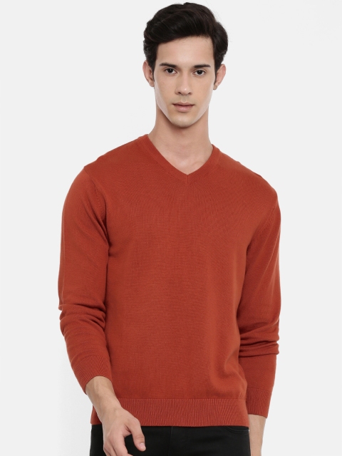 

Wrangler Men Rust Red Solid Sweater