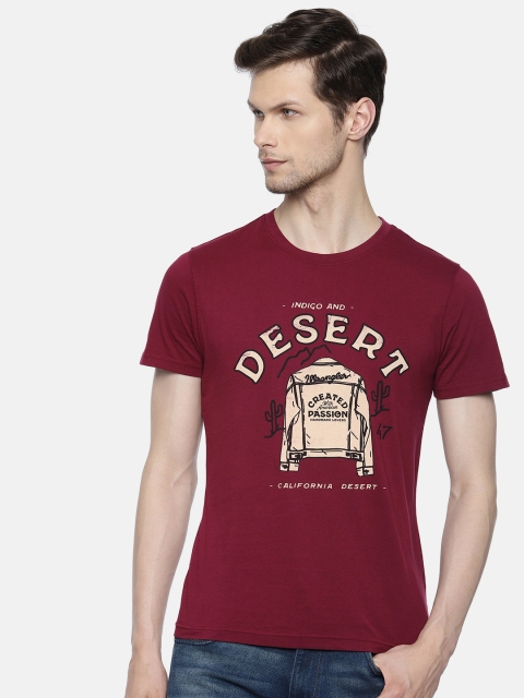 

Wrangler Men Maroon Printed Round Neck T-shirt
