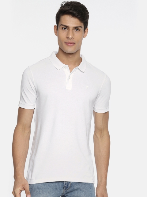 

Wrangler Men White Solid Polo Collar Pure Cotton T-shirt