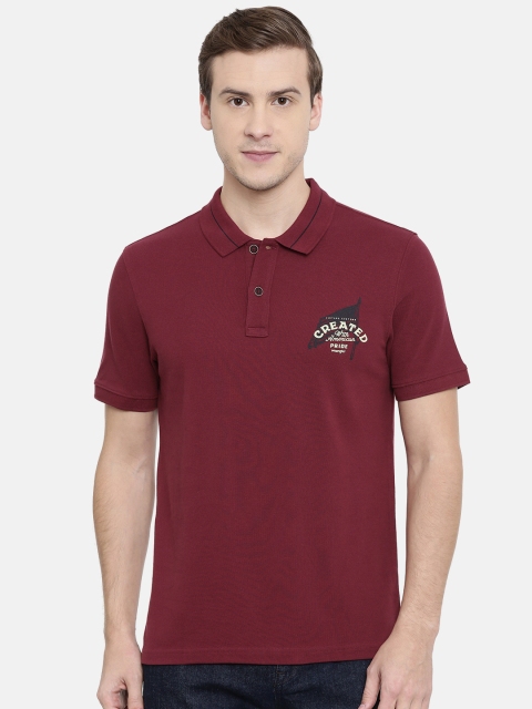 

Wrangler Men Burgundy Solid Polo Collar Slim-Fit T-shirt