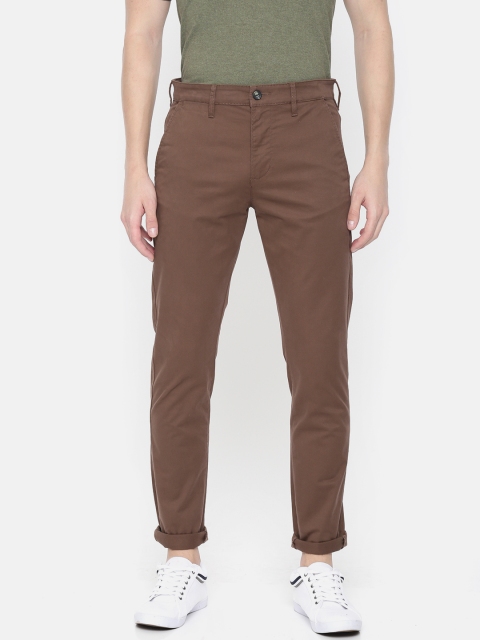 

Wrangler Men Brown Slim Fit Solid Chinos