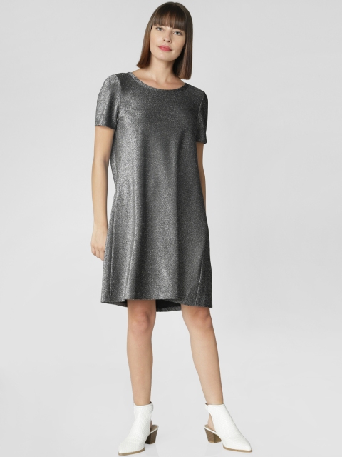 

Vero Moda Women Black Shimmer Sheath Dress