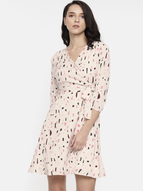 

Vero Moda Women Beige & Black Wrap Dress