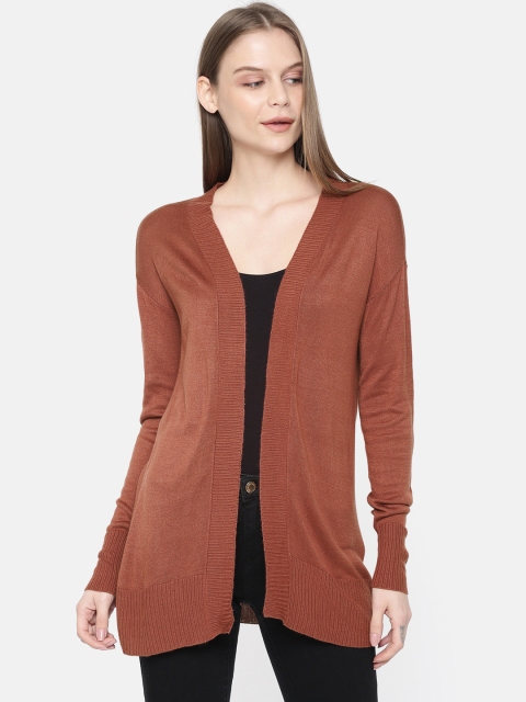 

Vero Moda Women Brown Solid Open Front Shrug