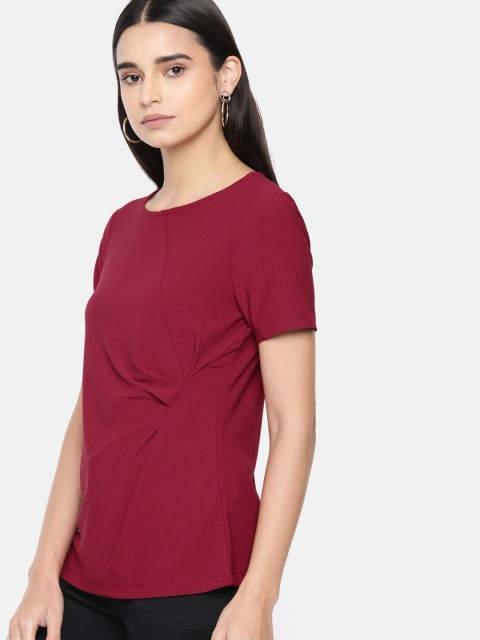 

Vero Moda Women Maroon Solid Knitted Regular Top