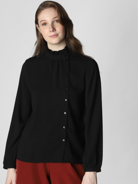 

Vero Moda Women Black Regular Fit Solid Casual Shirt