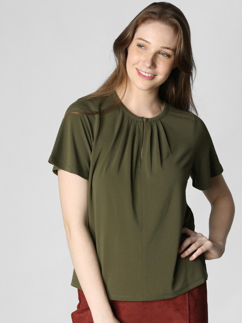 

Vero Moda Women Olive Green Solid Top