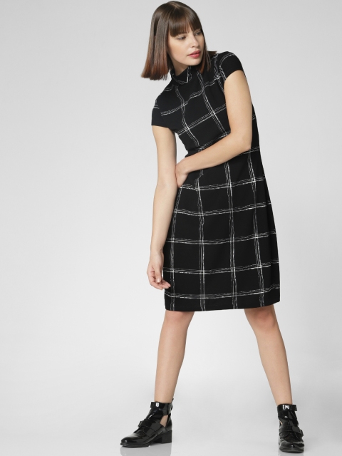 

Vero Moda Women Black & White A-Line Dress
