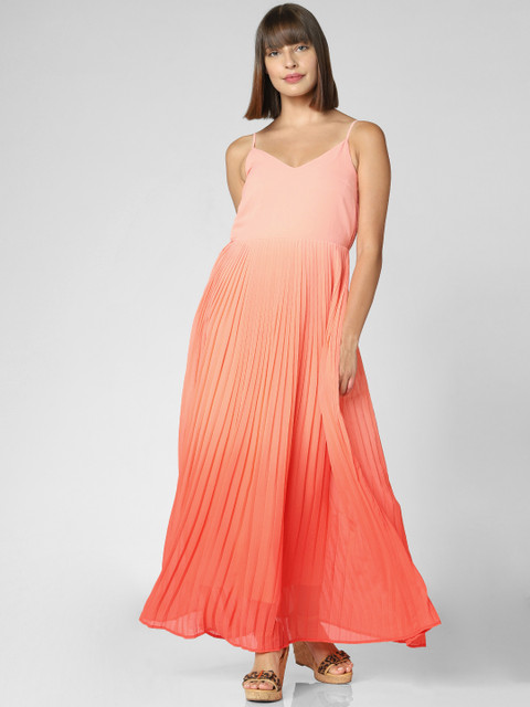 

Vero Moda Women Peach & Orange Solid Maxi Dress