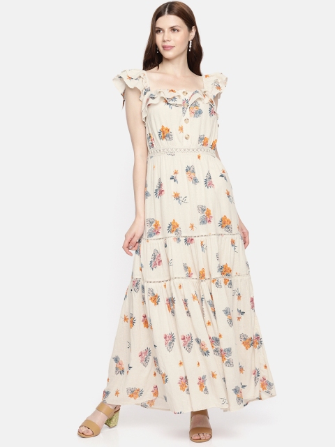 

Vero Moda Women Off-White Printed A-Line Maxi Dress