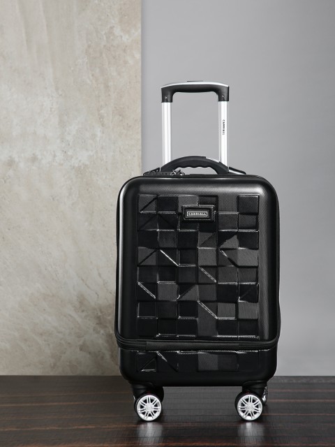 

CARRIALL Unisex Black Patterned Mosaic PC 20'' Cabin Trolley Suitcase