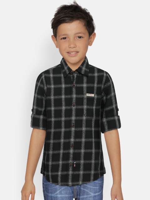 

U.S. Polo Assn. Kids Boys Black Regular Fit Checked Casual Shirt