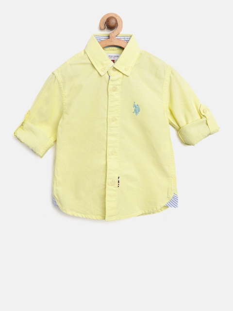 

U.S. Polo Assn. Kids Boys Yellow Regular Fit Solid Casual Shirt