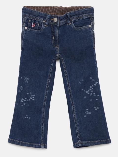 

U.S. Polo Assn. Kids Girls Blue Regular Fit Mid-Rise Clean Look Stretchable Jeans
