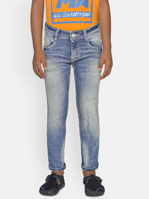 

U.S. Polo Assn. Kids Boys Blue Skinny Fit Mid-Rise Clean Look Stretchable Jeans