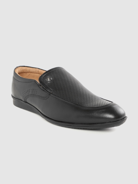 

Louis Philippe Men Black Textured Leather Formal Slip Ons