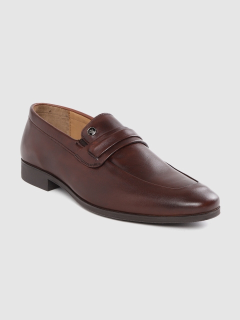 

Louis Philippe Men Coffee Brown Solid Leather Formal Slip Ons