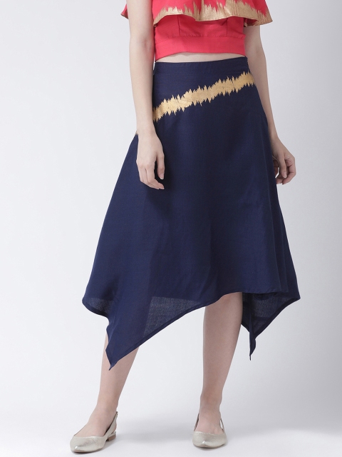 

Pin Wheel Women Navy blue Pure Cotton A-line skirt