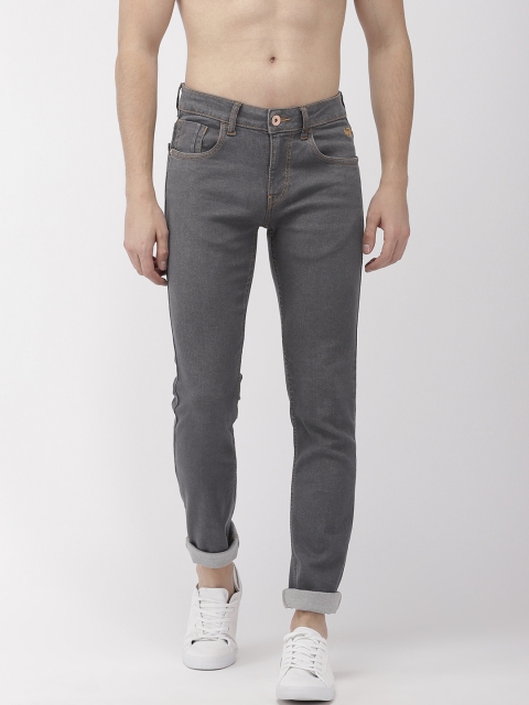 

Flying Machine Men Grey Michael Slim Tapered Fit Mid-Rise Clean Look Stretchable Jeans