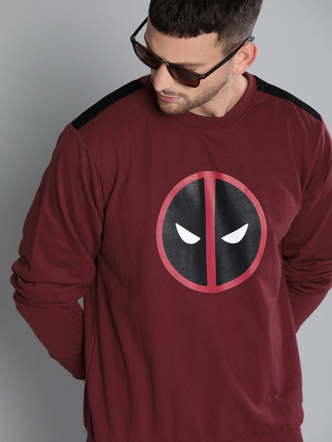 

Kook N Keech Marvel Men Maroon Printed Sweatshirt