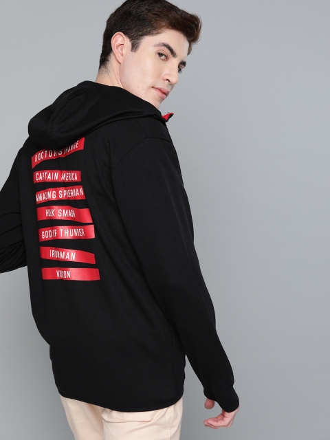 

Kook N Keech Marvel Men Black & Red Printed Hooded Sweatshirt