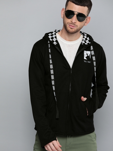 

Johnny Bravo by Kook N Keech Men Black Back Printed Hooded Sweatshirt