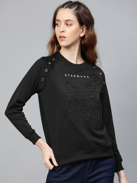 

Kook N Keech Star Wars Women Black Darth Vader Embossed Print Sweatshirt