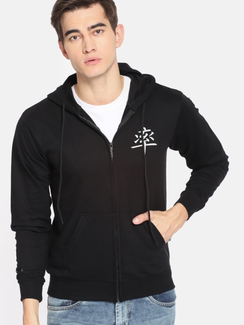 

Kook N Keech Men Black Printed Hooded Sweatshirt