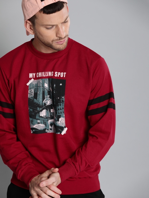

Kook N Keech Men Red & Black Printed Sweatshirt