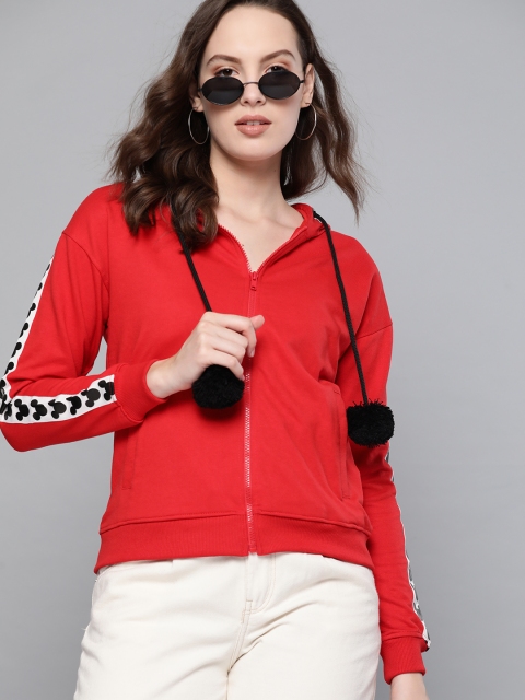 

Kook N Keech Disney Women Red Printed Back Hooded Sweatshirt