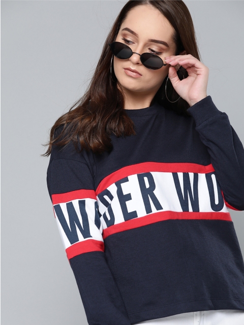 

Kook N Keech Wonder Woman Navy Blue Printed Sweatshirt