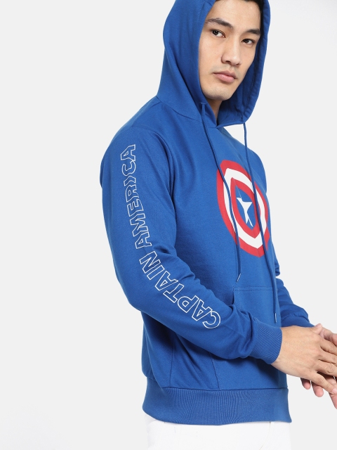 

Kook N Keech Marvel Men Blue & Red Printed Hooded Sweatshirt