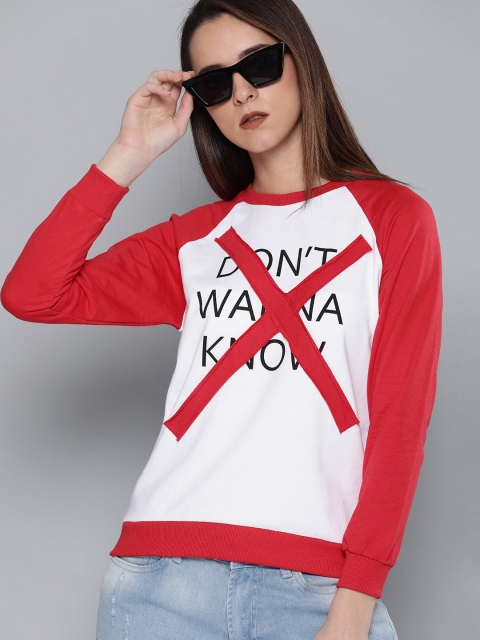 

Kook N Keech Women White & Red Printed Sweatshirt