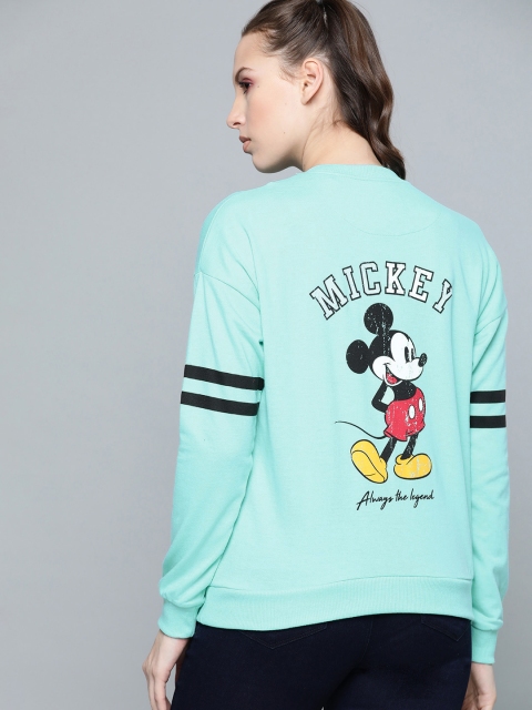 

Kook N Keech Disney Women Blue Mickey Mouse Printed Back Sweatshirt