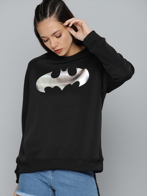 

Kook N Keech Batman Women Black Printed Pullover Sweatshirt