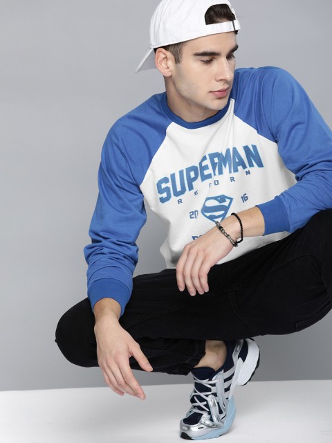

Kook N Keech Superman Men White & Blue Printed Superman Sweatshirt